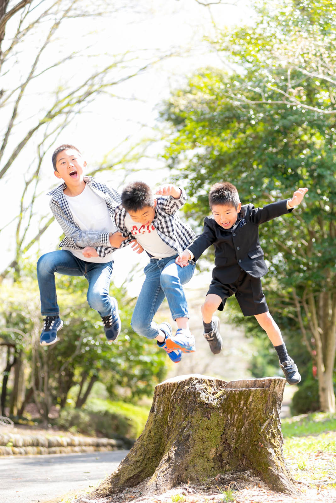 卒業,入学,家族写真